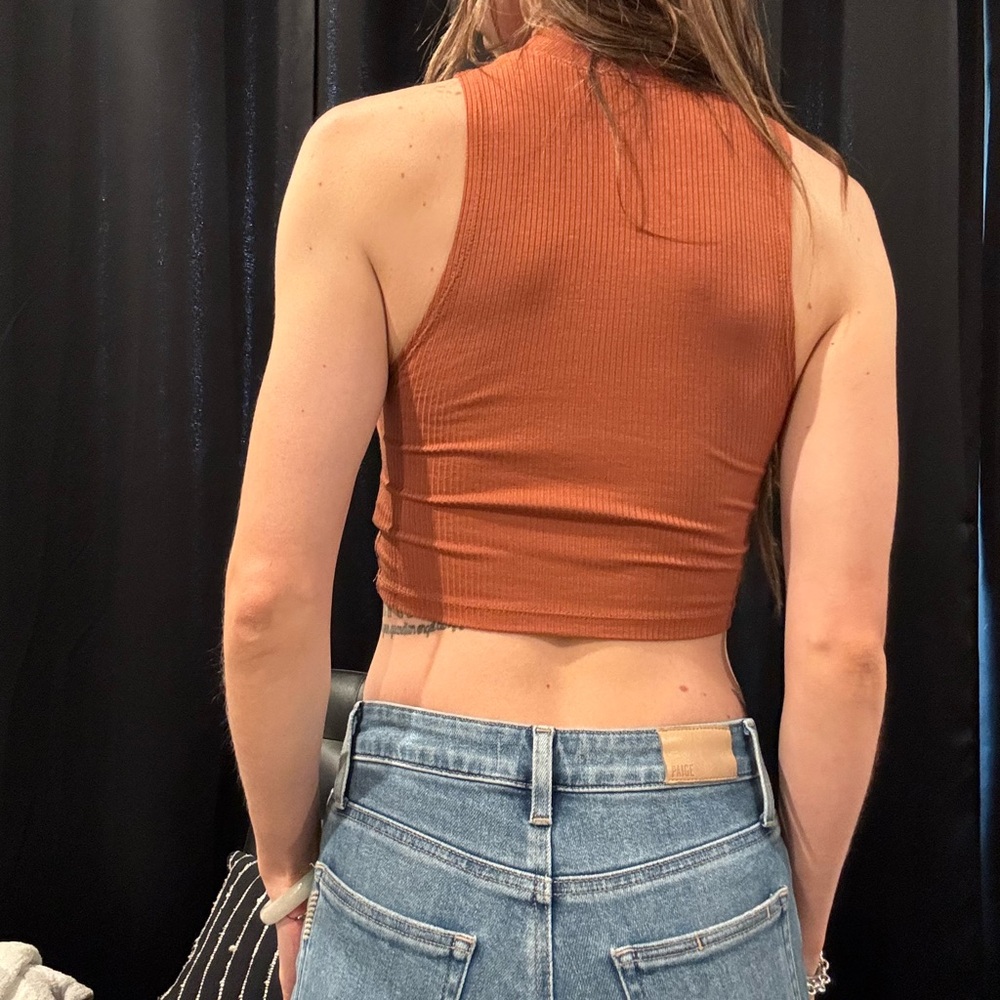 BP Ribbed Crop Top - Rust - Picture 2 of 3